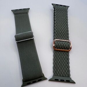 Green Braided and Textured Watch Bands